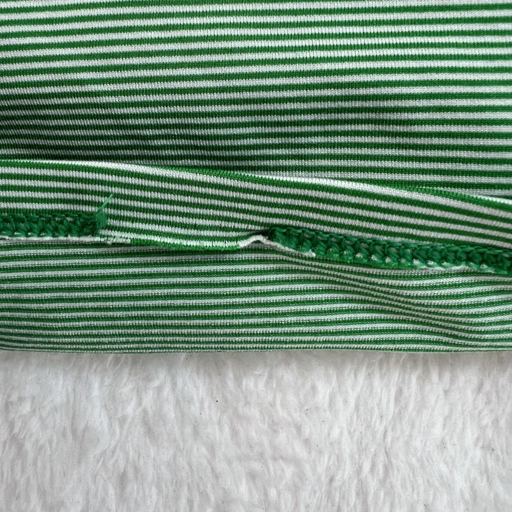 KJUS Polo Shirt Mens XL Green White Stripe Golf UPF 50 Performance Jersey - Picture 10 of 11